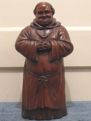Great Antique Carved Wooden Friar. photo