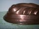 Large Victorian Copper Jello Ice Cream Mold Oval Naturalist Shape Hand Hammered Metalware photo 3