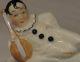 Antique German Figural Pierrot Trinket/powder Box/pot/jar Germany Half Doll Rel. Boxes photo 7