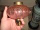 Rare Antique Baccarat Tiente Rose Etched Sconce Oil Lamps Miniature Pair Lamps photo 3