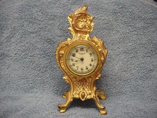 Antique Art Noveau New Haven Trianon Novelty Clock C1900 Shelf Clock photo