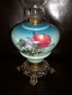 Antique Oil Lamp With Thistle Hand Painted Decoration With Chimney Lamps photo 2