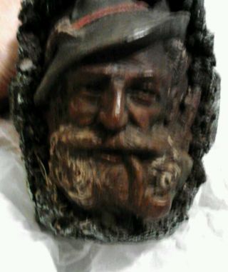 Vintage Austrian Carved Man In A Tree,  Drinking Mug.  Hand Made,  Black Forest photo