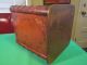 Antique Leather Over Wood Victorian Era Waste Basket Boxes photo 5