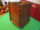 Antique Leather Over Wood Victorian Era Waste Basket Boxes photo 6