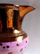 Antique Pink And Copper Lusterware Pitcher Staffordshire England Pottery C.  1800s Pitchers photo 2