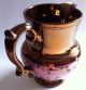 Antique Pink And Copper Lusterware Pitcher Staffordshire England Pottery C.  1800s Pitchers photo 7