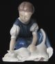 Vintage Bing & Grondahl Porcelain Figurine,  Girl Feeding Cat 1745 Figurines photo 1