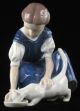 Vintage Bing & Grondahl Porcelain Figurine,  Girl Feeding Cat 1745 Figurines photo 5