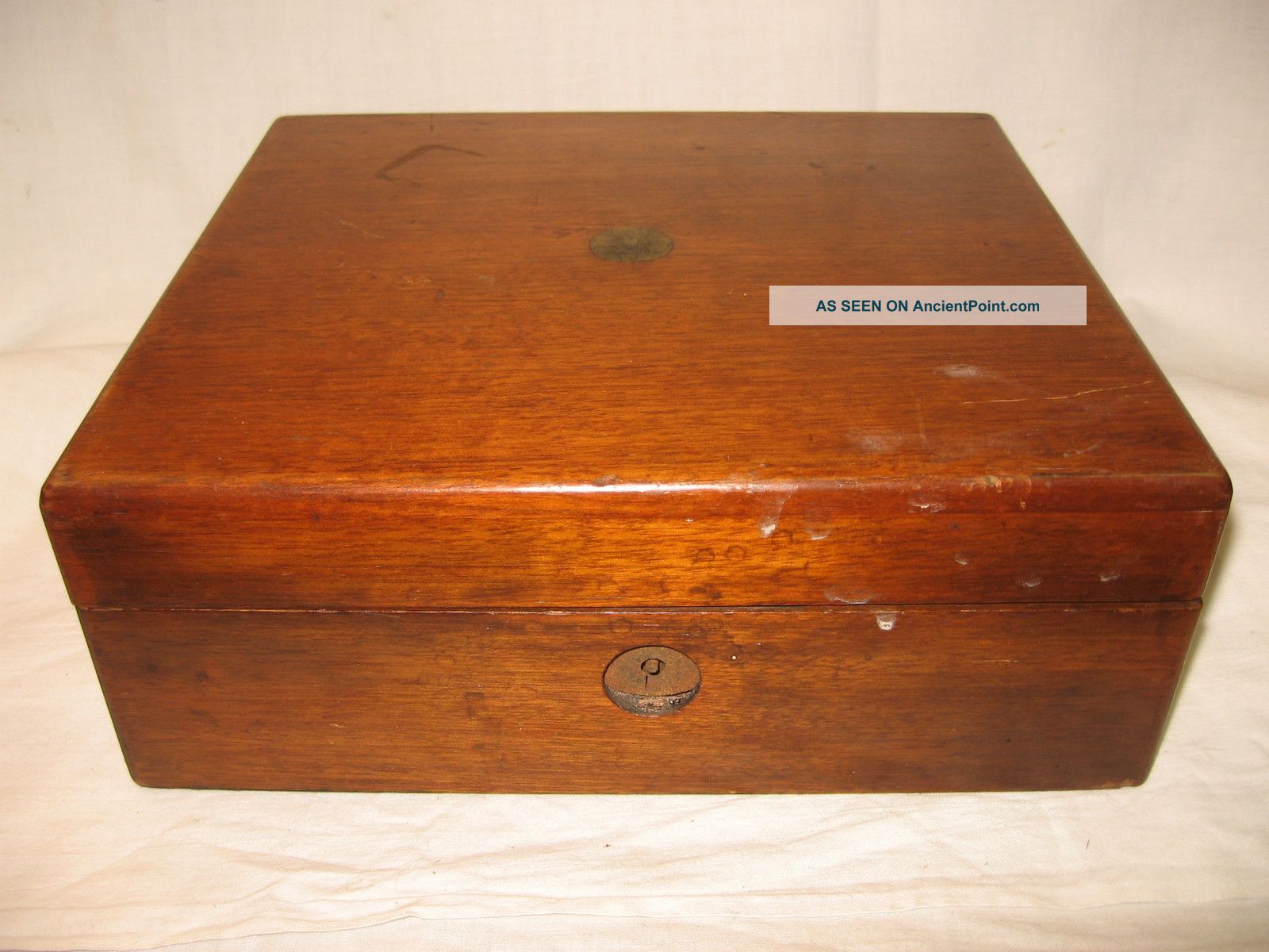 Antique Wood Lap Desk Box Ink Well Bottle Correspondence Letter Document Boxes photo