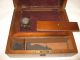 Antique Wood Lap Desk Box Ink Well Bottle Correspondence Letter Document Boxes photo 2