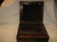 Antique Wood Lap Desk Box Ink Well Bottle Correspondence Letter Document Boxes photo 3