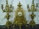 Magnificent 3 Pc Bronze/brass Baroque French Mantle Clock & Candelabras Clocks photo 9