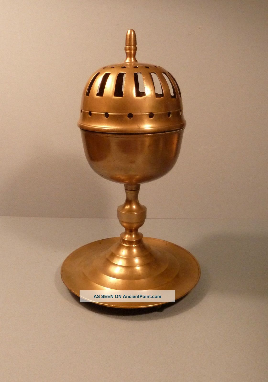 18th C Spanish Brass Pastille Burner Metalware photo
