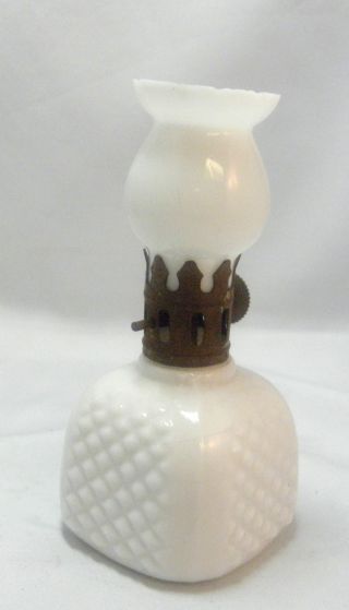 Miniature Milk Glass Oil Lamp photo