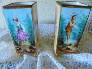 Outstanding Pair Of Hand - Painted French Limoges Vases photo