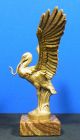 Antique Bronze Pocket Watch Holder Stork Signed F Recourt French Clocks photo 4