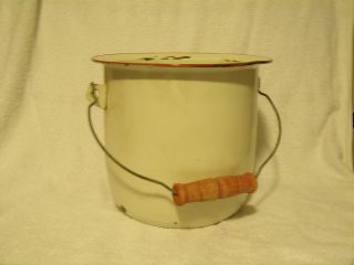 Metal Porcealin Bucket photo