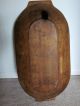 Oval Wooden Trencher/bowl 19.  Th.  C.  American Hand Hewn. . .  Tab Handles Bowls photo 1