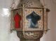 Antique Hanging Brass Lantern Lamp; Mosque,  Arabic Muslim Islamic Middle Eastern Lamps photo 4