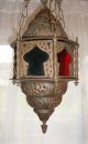 Antique Hanging Brass Lantern Lamp; Mosque,  Arabic Muslim Islamic Middle Eastern Lamps photo 7