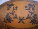 Antique Wood Box Hand Painted Over Leather In Dark Mustard Paint Boxes photo 10