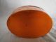 Antique Wood Box Hand Painted Over Leather In Dark Mustard Paint Boxes photo 2