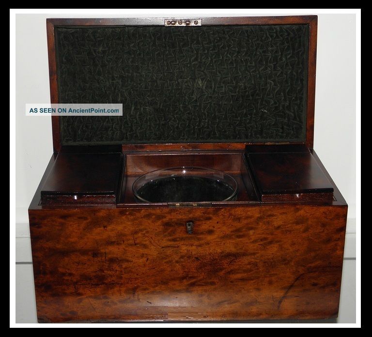 Antique Regency Walnut Tea Caddy Casket Box W Inserts Sale Boxes photo