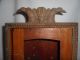 Antique Wood American Folk Art Mantle Shelf Clock Case Double Headed Birds Dove Clocks photo 4