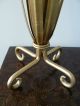Too Cool Vintage Decorative Gold Metal Plumes On A Stand.  Fun Display Piece Metalware photo 3
