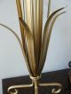 Too Cool Vintage Decorative Gold Metal Plumes On A Stand.  Fun Display Piece Metalware photo 6