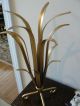 Too Cool Vintage Decorative Gold Metal Plumes On A Stand.  Fun Display Piece Metalware photo 7