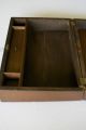 Antique Wooden Lap Desk With Inlaid Keyhole And Key - Early 1900s Or Late 1800s Boxes photo 6