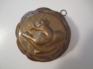 Vintage Round Copper Mold - Squirrel On Branch Design photo