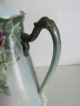 Antique H.  P.  Chocolate Pot - Trellis Of Roses - Silesia C.  1919 - Artist Signed Teapots & Tea Sets photo 4