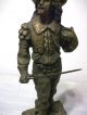 Antique Bronzed Musketeer With Sword Pedestal Base Metalware photo 9