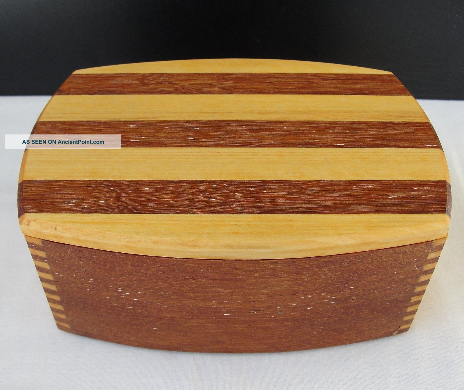 Handmade Vintage Signed Walt Warren Mahogany & Maple Collectible Box Boxes photo