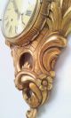 Big Decorative Antique Gilt Handcrafted Wood Cartel Wall Clock Louis Xvi Clocks photo 5