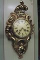 Big Decorative Antique Gilt Handcrafted Wood Cartel Wall Clock Louis Xvi Clocks photo 6