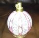 Antique Blown Glass Pink White Swirl Gold Flake Mica Perfume Bottle.  Rare Perfume Bottles photo 1
