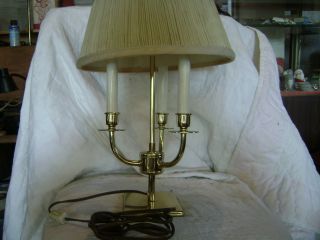 & Elegant Vintage 3 Candle Brass Desk / Table Lamp photo