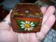 Folk Art Painted Miniature Slide Top Dovetailed Box,  Signed And Dated,  Nr Boxes photo 2