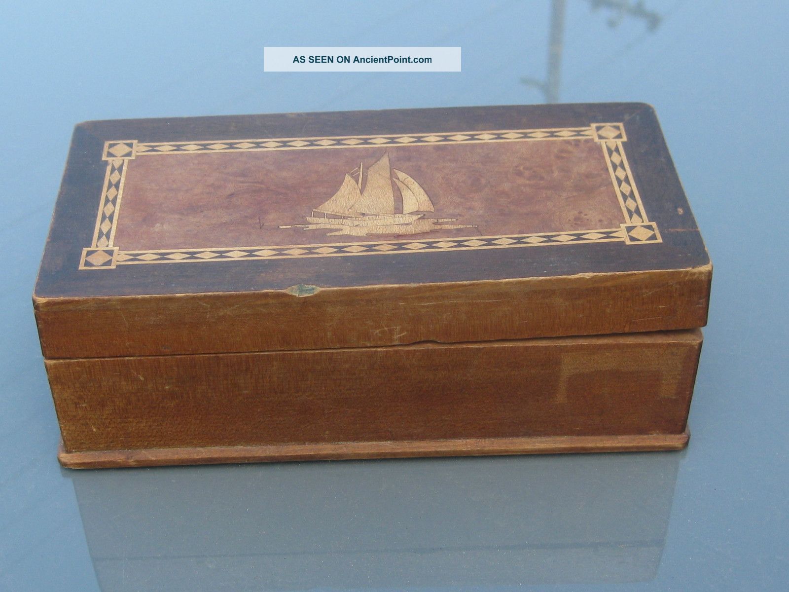 Ealry 1900s Box Inlaid W A Ship Boxes photo