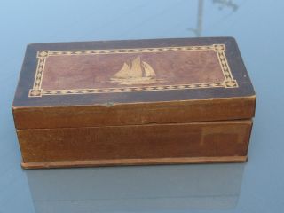 Ealry 1900s Box Inlaid W A Ship photo