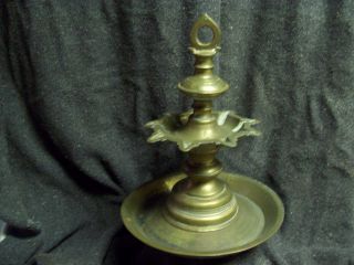 Big Brass Hanging Oil Lamp Middle East / Holy Land / Islamic Family Piece photo