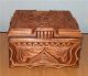 Rare Exclusive Casket Carving Wood Masonic For Jewelry Boxes photo 5