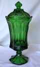 Mint Vtg.  Fostoria Emerald Green 1887 Coin Press - Dot - Spot Urn Vase Dresser Dish Other photo 9
