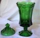 Mint Vtg.  Fostoria Emerald Green 1887 Coin Press - Dot - Spot Urn Vase Dresser Dish Other photo 1