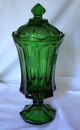 Mint Vtg.  Fostoria Emerald Green 1887 Coin Press - Dot - Spot Urn Vase Dresser Dish Other photo 3