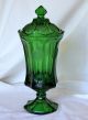 Mint Vtg.  Fostoria Emerald Green 1887 Coin Press - Dot - Spot Urn Vase Dresser Dish Other photo 7